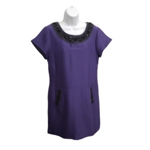 Boden Silk Blend Purple Dress With Pockets